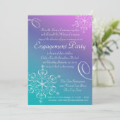 Snowflake Engagement Party Kaart (Staand voorkant)