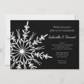 Snowflake Engagement Party voor zwarte en witte wi Kaart (Voorkant)