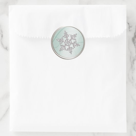 Snowflake Envelopzegel Ronde Sticker (Tas)