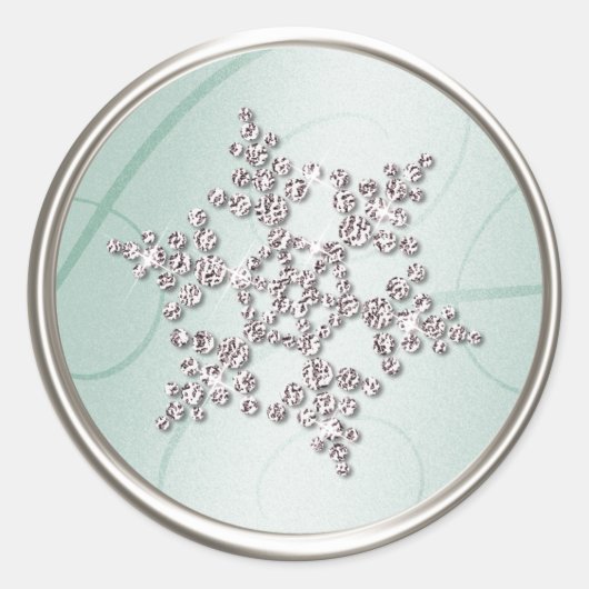 Snowflake Envelopzegel Ronde Sticker (Voorkant)
