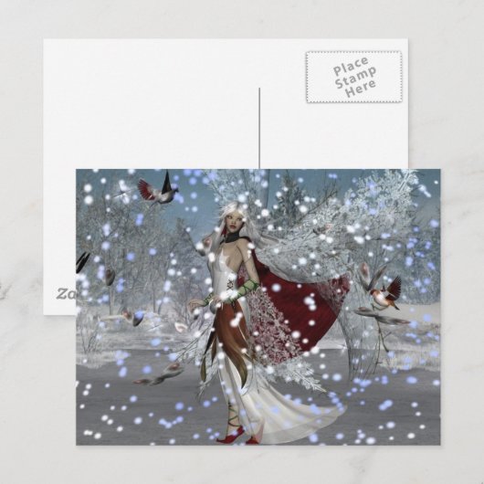 Snowflake Fae Briefkaart (Voorkant / Achterkant)