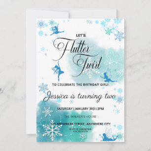 Snowflake Fairies Birthday Party Invitation Kaart