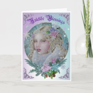 Snowflake fairy Christmas Yule greeting card Kaart