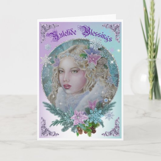 Snowflake fairy Christmas Yule greeting card Kaart (Voorkant)