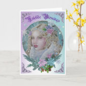 Snowflake fairy Christmas Yule greeting card Kaart (Gele Bloem)