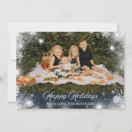 Snowflake Familie Foto Kerst Kaart