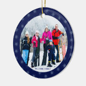 Snowflake Familie Fotonaam Grote klok Keramisch Ornament (Links)