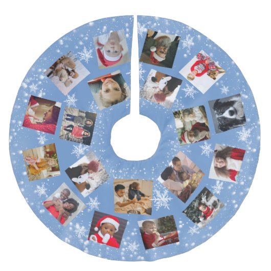 Snowflake Family Foto Collage Kerstmis Kerstboom Rok (Voorkant)