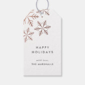 Snowflake Faux Folie Holiday Cadeaulabel (Voorkant)
