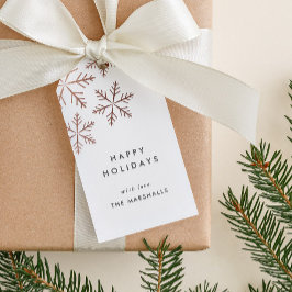 Snowflake Faux Folie Holiday Cadeaulabel