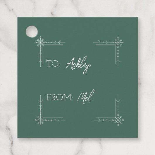 Snowflake Favor Tags Bedankjes Labels (Voorkant)