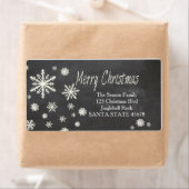 Snowflake-feestdag voor fijne kerst etiket (Insitu)