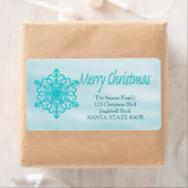 Snowflake-feestdag voor fijne kerst etiket (Insitu)