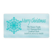 Snowflake-feestdag voor fijne kerst etiket (Voorkant)