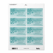 Snowflake-feestdag voor fijne kerst etiket (Full Sheet)