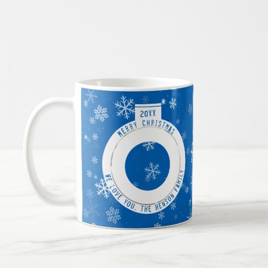 Snowflake-feestdag voor prettige kerstdagen koffiemok (Links)