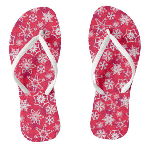 Snowflake Feestdagen voor feestelijke winterkerst Teenslippers