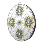 Snowflake Floral Oranje Geel Dartbord (Voorkant Rechts)