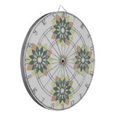 Snowflake Floral Oranje Geel Dartbord (Voorkant Links)