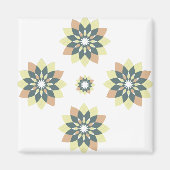 Snowflake Floral Oranje Geel Magneet (Voorkant)