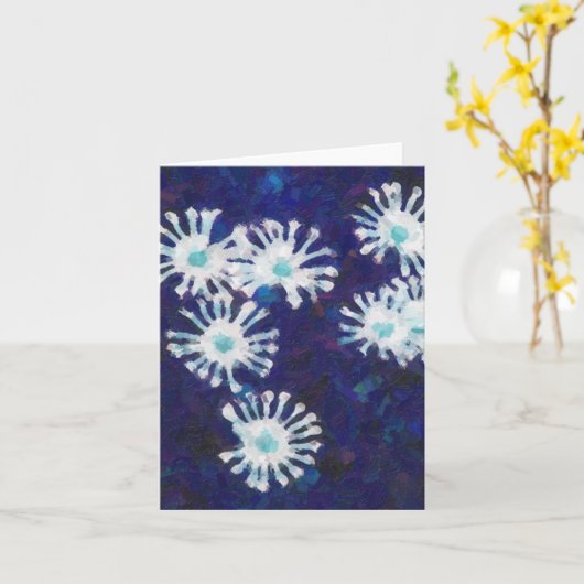 Snowflake Flower Blue Note Kaart (Gele Bloem)