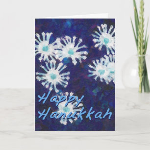 Snowflake Flower Hanukkah Blue Illustration Feestdagen Kaart