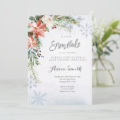 Snowflake Flower Winter is onderweg naar het baby  Kaart (Staand voorkant)