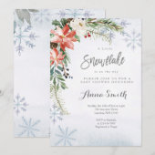 Snowflake Flower Winter is onderweg naar het baby  Kaart (Voorkant / Achterkant)