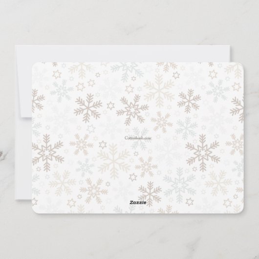 Snowflake Flurry Photo Holiday Card Horizontale Feestdagenkaart (Achterkant)
