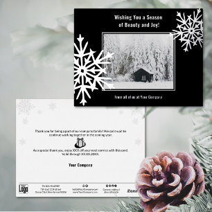 Snowflake Folie Accents Zakelijke vakantie Kaart