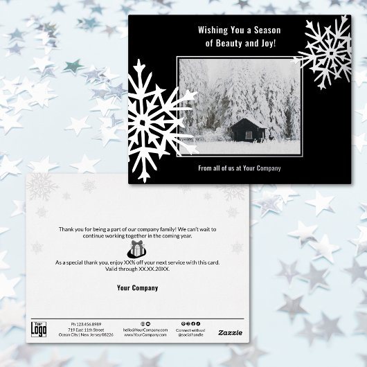 Snowflake Folie Accents Zakelijke vakantie Kaart