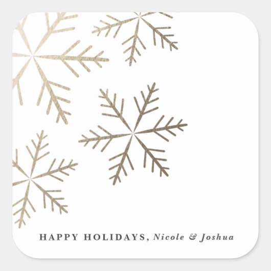 Snowflake folie vakantie vierkante sticker (Voorkant)