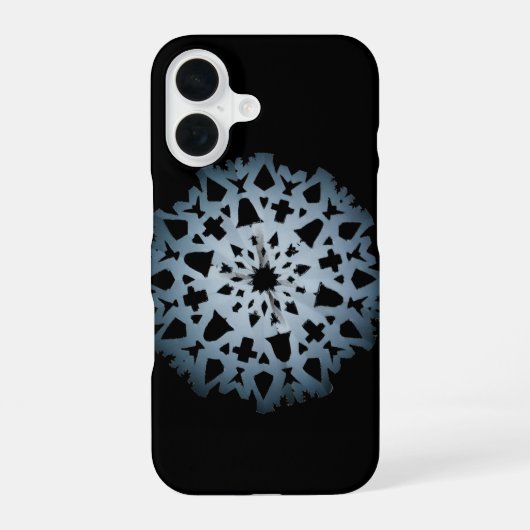 Snowflake-fonecase (donker) iPhone 16 hoesje (Achterkant)