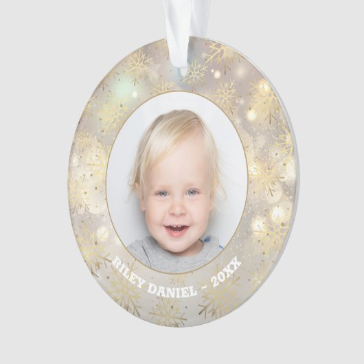 Snowflake Foto Acrylisch Ornament (voorkant)