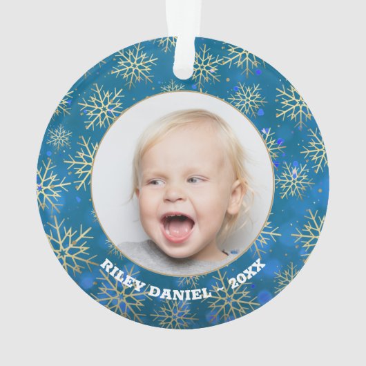 Snowflake Foto Acrylisch Ornament (achterkant)