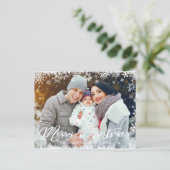 Snowflake Foto Briefkaart voor feestdag Merry Kers (Staand voorkant)