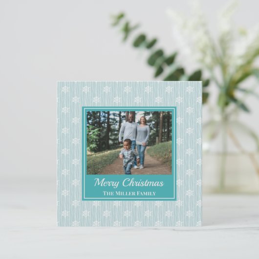 Snowflake Foto Feestdagenkaart (Staand voorkant)