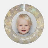 Snowflake Foto Glas Ornament (Achterkant)