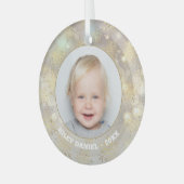 Snowflake Foto Glas Ornament (Voorkant links)