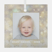 Snowflake Foto Glas Ornament (Voorkant)