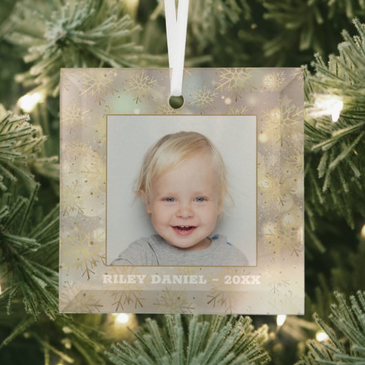 Snowflake Foto Glas Ornament (Insitu)