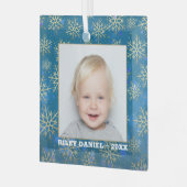 Snowflake Foto Glas Ornament (Voorkant links)