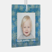 Snowflake Foto Glas Ornament (Voorkant Rechts)