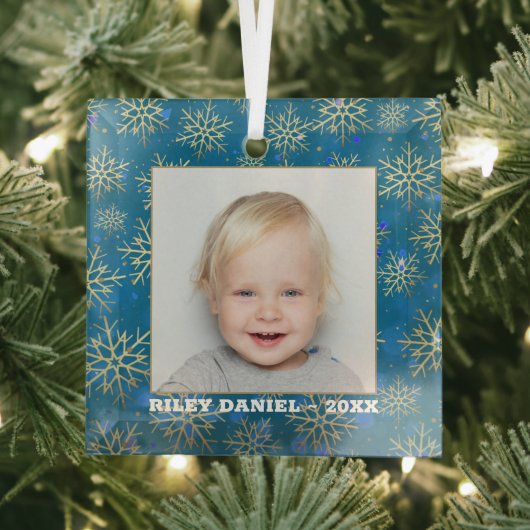 Snowflake Foto Glas Ornament (Insitu)