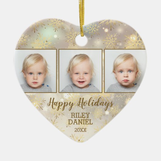 Snowflake Foto Keramisch Ornament (Voorkant)