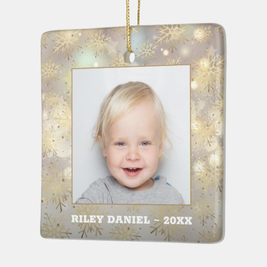 Snowflake Foto Keramisch Ornament (Links)