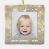 Snowflake Foto Keramisch Ornament (Voorkant)