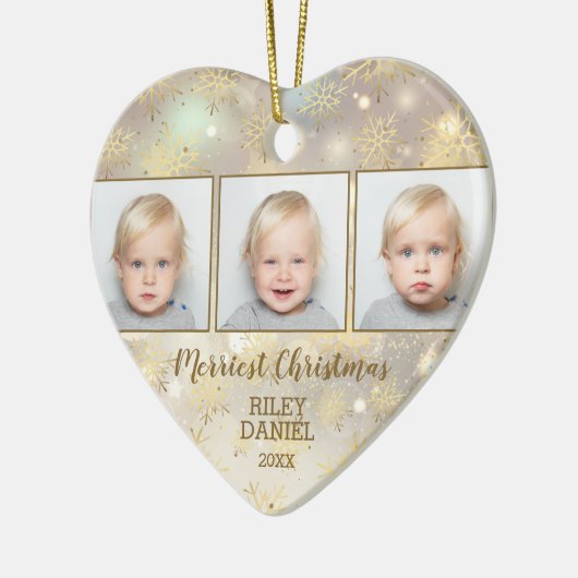 Snowflake Foto Keramisch Ornament (Links)