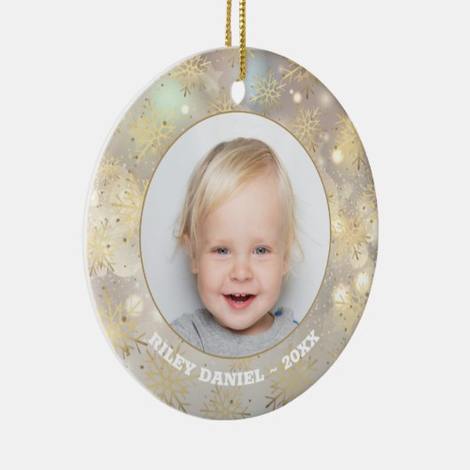 Snowflake Foto Keramisch Ornament (Rechts)