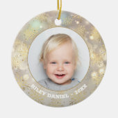 Snowflake Foto Keramisch Ornament (Voorkant)